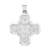 Four Way Cross Medal in 14K Yellow Gold 34 x 25mm - Roxx Fine Jewelry
