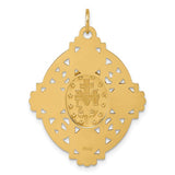 Filigree Framed Four Way Miraculous Medal in 14K Yellow Gold - Roxx Fine Jewelry