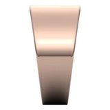 Flat Top 10mm Wide Tapered Band in 14K Rose Gold