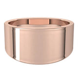 Flat Top 10mm Wide Tapered Band in 14K Rose Gold