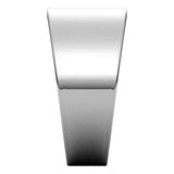 Flat Top 10mm Wide Tapered Band in 14K White Gold