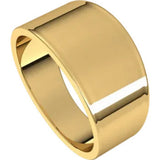 Flat Top 10mm Wide Tapered Band in 14K Yellow Gold