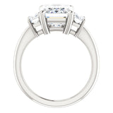 Faux and Fabulous™ 4.37 Ct Emerald CZ 3 Stone Ring in Sterling Silver - Roxx Fine Jewelry