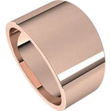 Flat Top 12mm Wide Tapered Band in 14K Rose Gold