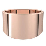 Flat Top 12mm Wide Tapered Band in 14K Rose Gold