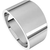 Flat Top 14mm Wide Tapered Band in 14K White Gold