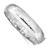 Half Round 15mm Hinged Bangle Bracelet in Sterling Silver - Roxx Fine Jewelry