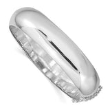 Half Round 15mm Hinged Bangle Bracelet in Sterling Silver - Roxx Fine Jewelry