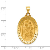 St. Christopher Medal Large Oval in 18K Yellow Gold - Roxx Fine Jewelry