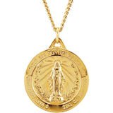 Miraculous Medal Necklace 24K Yellow Gold Plated