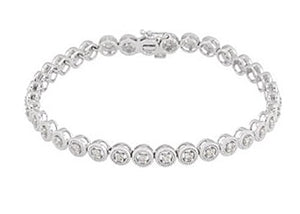 Tennis Bracelet "Roxy" Bezel Set 1.02 ct in 14K Rose or White Gold - Roxx Fine Jewelry
