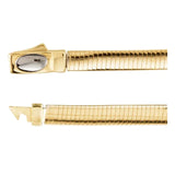Domed Omega 4mm Wide Reversible Necklace and Bracelet in 14K White or Yellow Gold