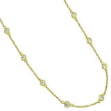 CZ's by the Yard 24K Yellow Gold Plated 30" Station Necklace - Roxx Fine Jewelry