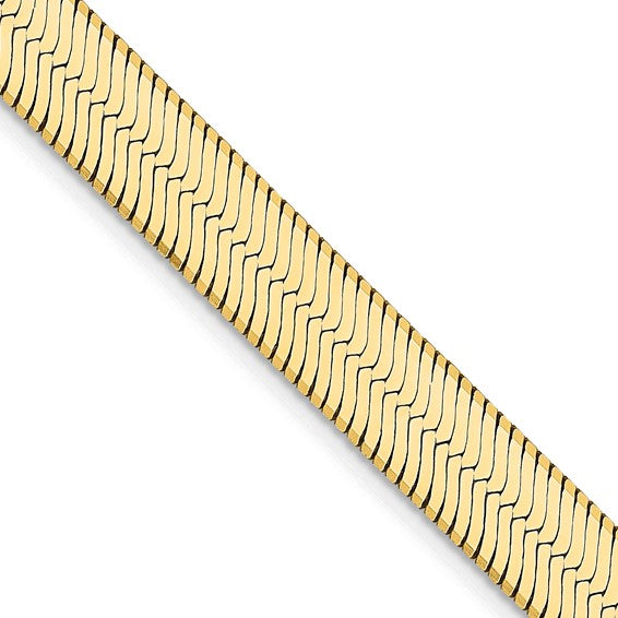 6.5mm Silky Herringbone Chain in 14K Yellow Gold