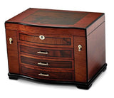 Jewelry Chest "Donna" Poplar Wood and Italian Elm Burlwood Inlay - Roxx Fine Jewelry