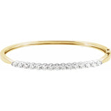 Hinged Diamond Bangle Bracelet 2.12 cts. TCW in 14K Gold