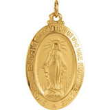 Miraculous Medal Oval in 14K White or Yellow Gold and 18K Yellow Gold - Roxx Fine Jewelry