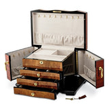 Jewelry Chest Pippa African Bubinga Wood with Elm Burl Inlay - Roxx Fine Jewelry