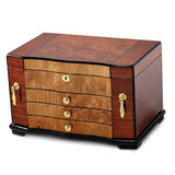 Jewelry Chest Pippa African Bubinga Wood with Elm Burl Inlay - Roxx Fine Jewelry