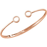 Diamond Accented "Seeing Double" Circle Cuff Bracelet in 14K Gold - Roxx Fine Jewelry