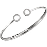 Diamond Accented "Seeing Double" Circle Cuff Bracelet in 14K Gold - Roxx Fine Jewelry