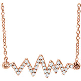 Heartbeat Diamond Necklace in 14K Rose, White or Yellow Gold - Roxx Fine Jewelry
