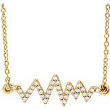 Heartbeat Diamond Necklace in 14K Rose, White or Yellow Gold - Roxx Fine Jewelry