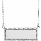 Engravable Petite Diamond Bar Necklace in 14K Gold