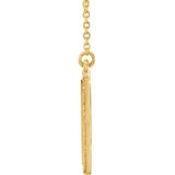 Engravable Petite Rectangle Diamond Necklace .125 Ct in 14K Gold