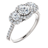 1.00 Ct. Triple Halo Diamond Engagement Ring 14K White Gold - Roxx Fine Jewelry