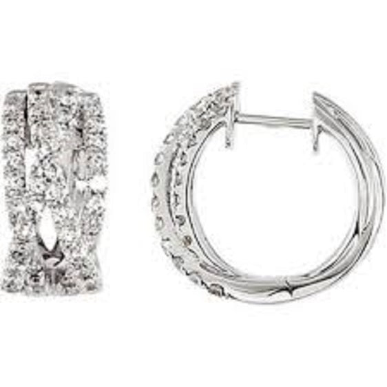 1.38 Ct. Diamond Highway Earrings in 14K White Gold - Roxx Fine Jewelry