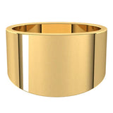 Flat Top 12mm Wide Tapered Band in 14K Yellow Gold