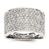 Pave Diamond Ring 1 ct. 11.9mm Wide Band in 14K White Gold - Roxx Fine Jewelry