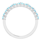 302® Fine Jewelry Princess Crown Ring with Aquamarines in 14K Gold
