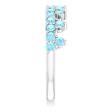 302® Fine Jewelry Princess Crown Ring with Aquamarines in 14K Gold