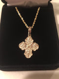 Gothic Four Way Medal in 14K Yellow Gold - Roxx Fine Jewelry