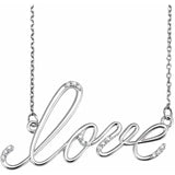 Love Diamond Accented Necklace in 14K Gold