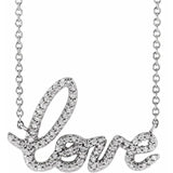 302® Love Petite Diamond Necklace in 14K Rose or White Gold