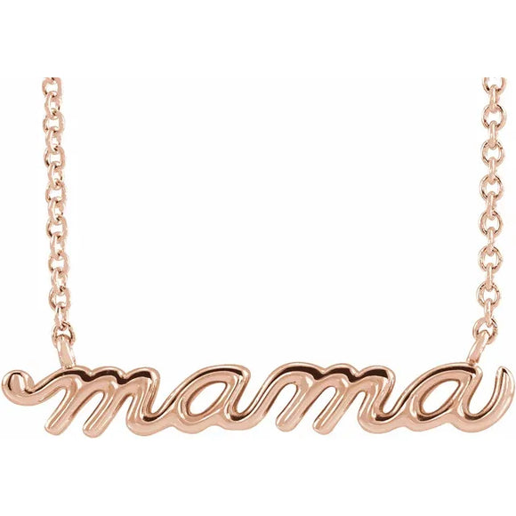 302® Fine Jewelry Mama Necklace 14K Gold or Platinum