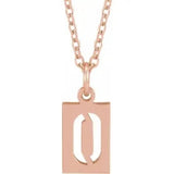 Numeral Dog Tag Necklace in 14K Gold or Platinum