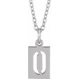 Numeral Dog Tag Necklace in 14K Gold or Platinum