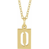 Numeral Dog Tag Necklace in 14K Gold or Platinum