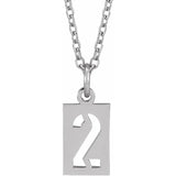 Numeral Dog Tag Necklace in 14K Gold or Platinum