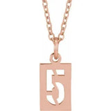 Numeral Dog Tag Necklace in 14K Gold or Platinum