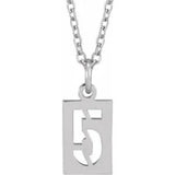 Numeral Dog Tag Necklace in 14K Gold or Platinum
