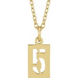 Numeral Dog Tag Necklace in 14K Gold or Platinum