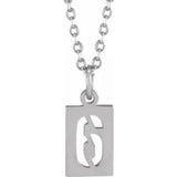 Numeral Dog Tag Necklace in 14K Gold or Platinum