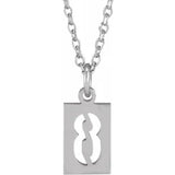 Numeral Dog Tag Necklace in 14K Gold or Platinum