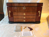 Jewelry Chest Pippa African Bubinga Wood with Elm Burl Inlay - Roxx Fine Jewelry