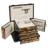 Jewelry Chest "Kate" made of African Bubinga and Italian Elm Burl Wood - Roxx Fine Jewelry